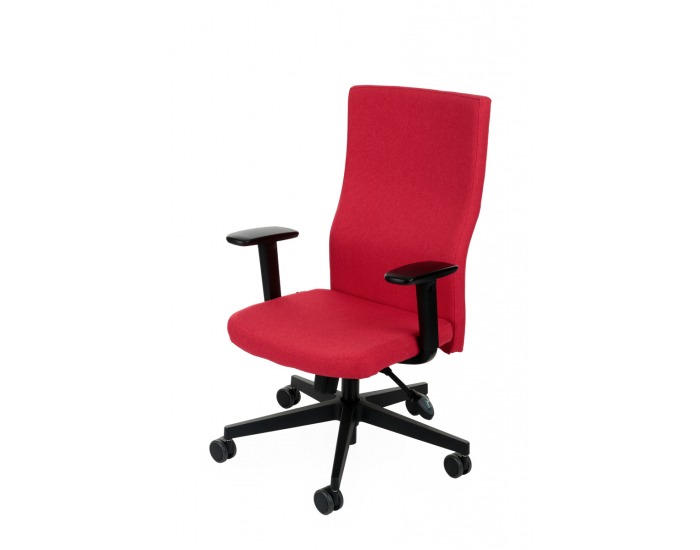 Kancelárska stolička s podrúčkami Timi Plus - červená (Medley 02) / čierna