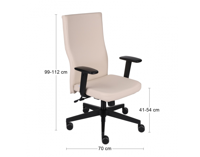 Kancelárska stolička s podrúčkami Timi Plus - krémová / čierna