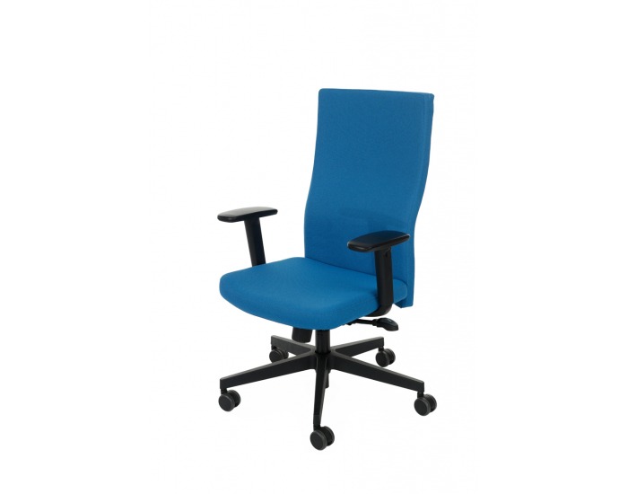 Kancelárska stolička s podrúčkami Timi Plus - modrá (Cura 03) / čierna