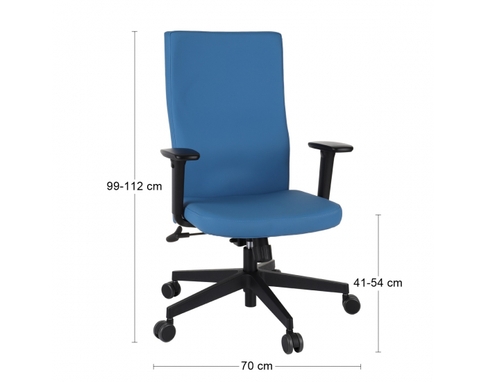 Kancelárska stolička s podrúčkami Timi Plus - modrá (Valencia 03) / čierna