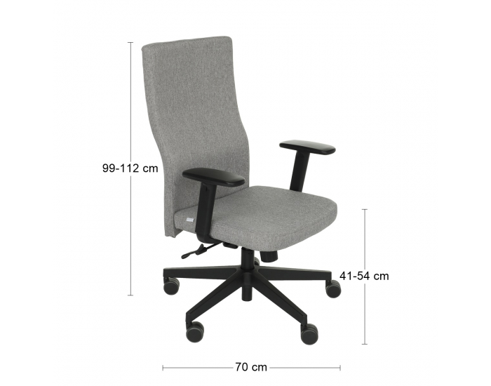 Kancelárska stolička s podrúčkami Timi Plus - sivá / čierna