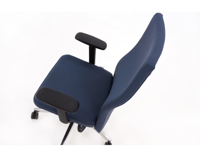 Kancelárska stolička s podrúčkami Timi Plus - tmavomodrá / chróm