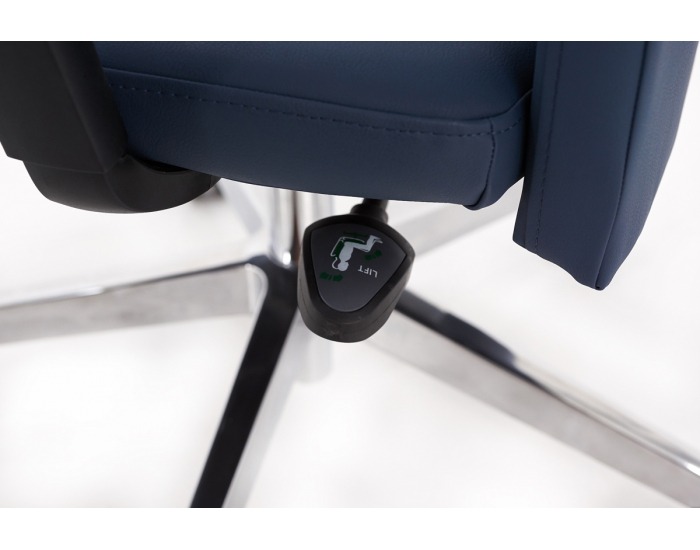 Kancelárska stolička s podrúčkami Timi Plus - tmavomodrá / chróm