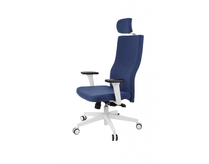 Kancelárska stolička s podrúčkami Timi W Plus HD - tmavomodrá / biela