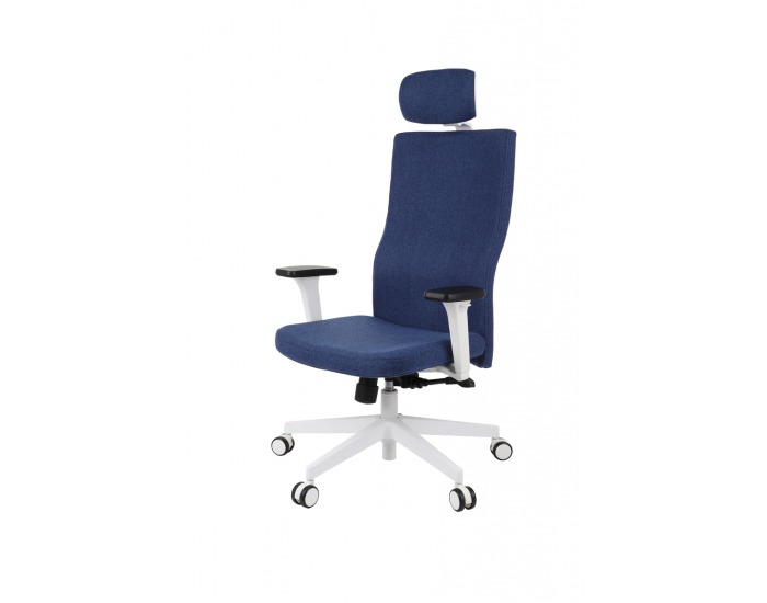 Kancelárska stolička s podrúčkami Timi W Plus HD - tmavomodrá / biela
