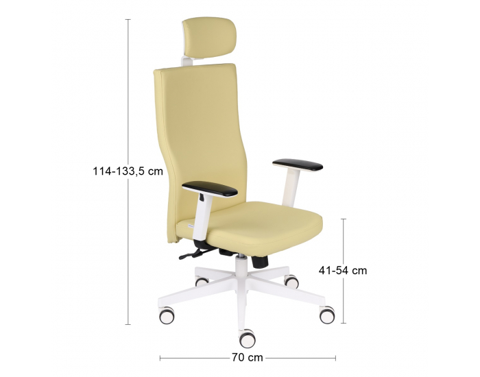 Kancelárska stolička s podrúčkami Timi W Plus HD - žltá / biela