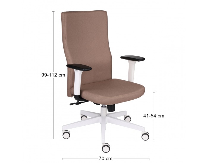 Kancelárska stolička s podrúčkami Timi W Plus - hnedá (Kosma 06) / biela