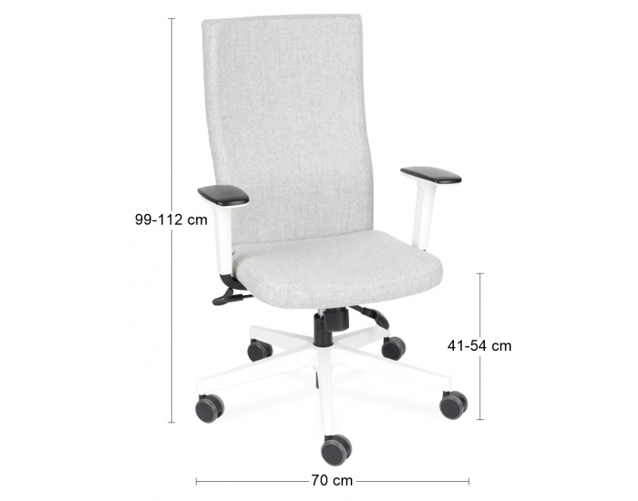 Kancelárska stolička s podrúčkami Timi W Plus - sivá / biela