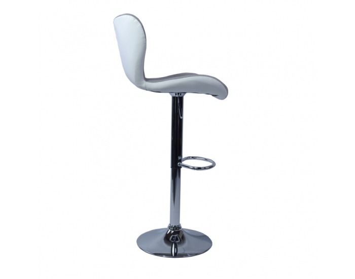 Barová stolička Tirza - sivá / biela / chróm