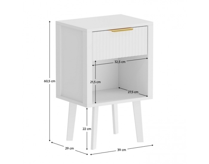 Nočný stolík Tobi - biela