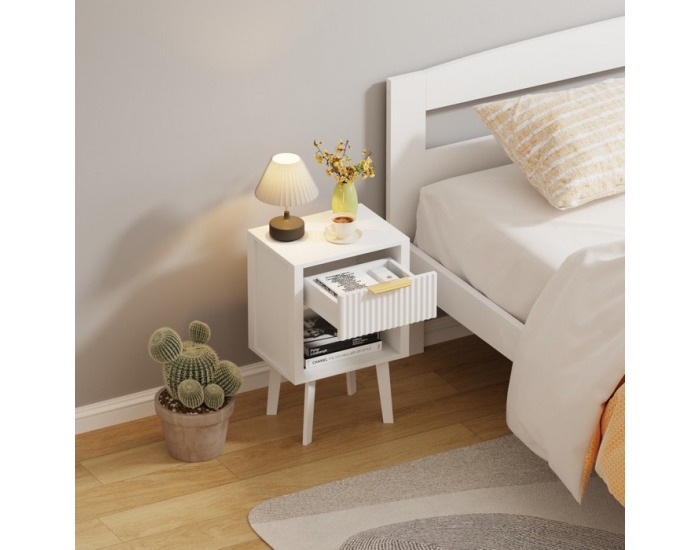 Nočný stolík Tobi - biela