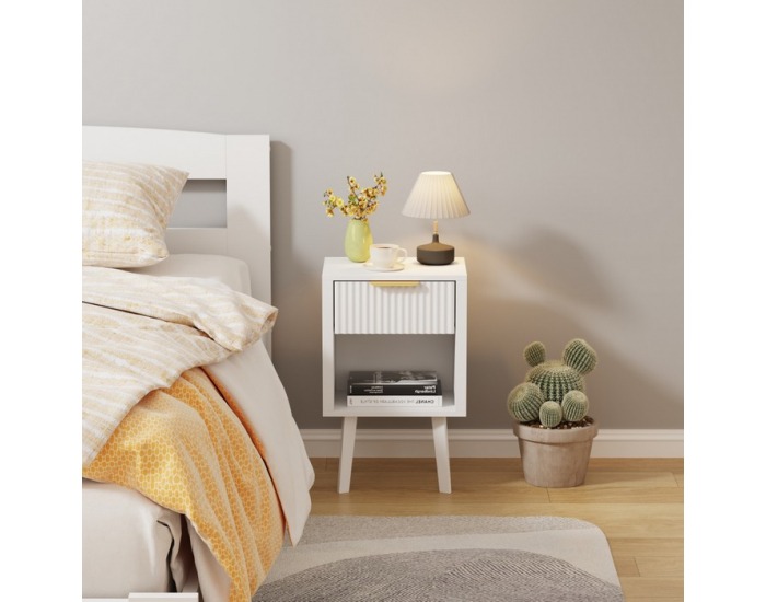 Nočný stolík Tobi - biela