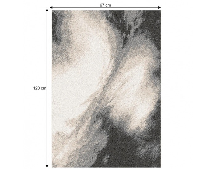 Koberec Tocar 67x120 cm - biela / hnedá / čierna