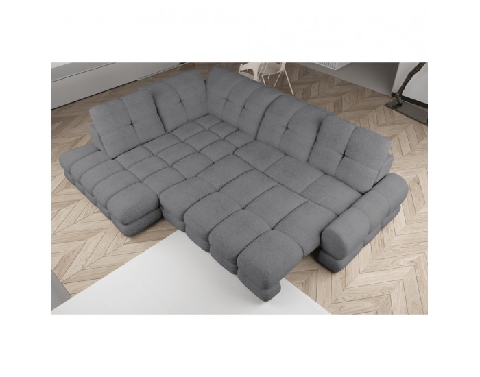 Rohová sedačka s rozkladom a úložným priestorom Tollo L Roh L - sivá