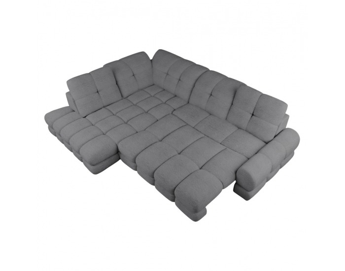 Rohová sedačka s rozkladom a úložným priestorom Tollo L Roh L - sivá