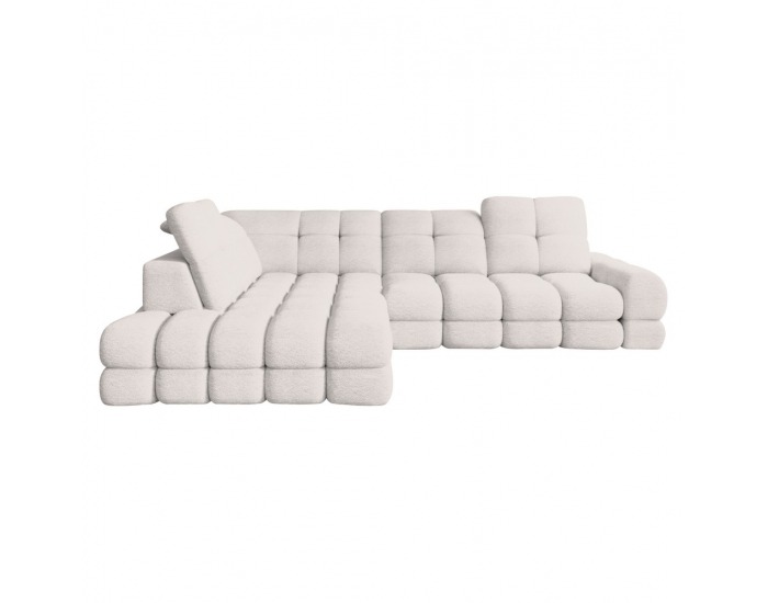 Rohová sedačka s rozkladom a úložným priestorom Tollo L Roh L - smotanová