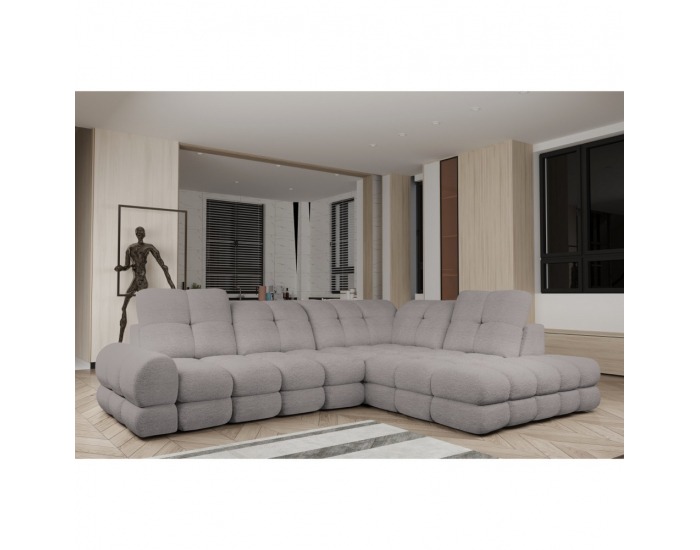 Rohová sedačka s rozkladom a úložným priestorom Tollo L Roh P - béžovosivá (taupe)