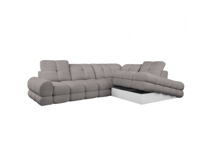 Rohová sedačka s rozkladom a úložným priestorom Tollo L Roh P - béžovosivá (taupe)