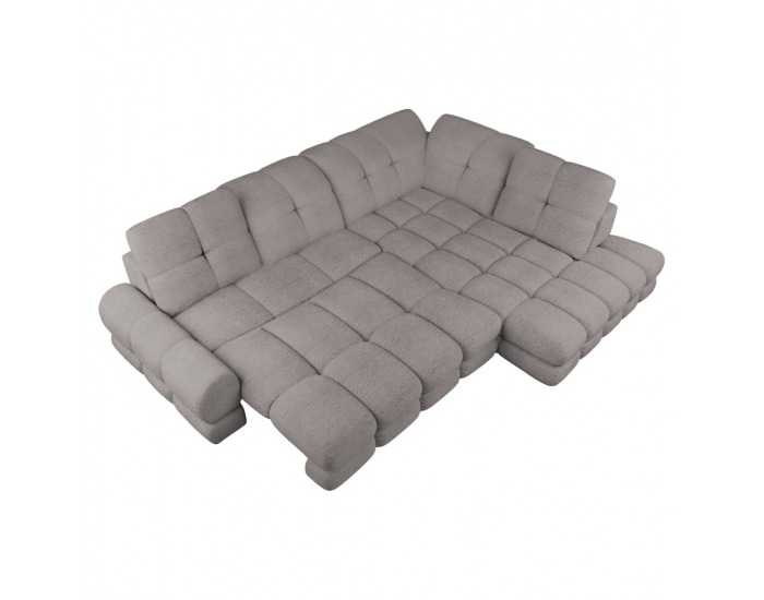 Rohová sedačka s rozkladom a úložným priestorom Tollo L Roh P - béžovosivá (taupe)