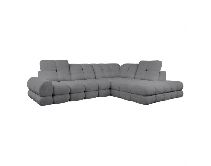 Rohová sedačka s rozkladom a úložným priestorom Tollo L Roh P - sivá