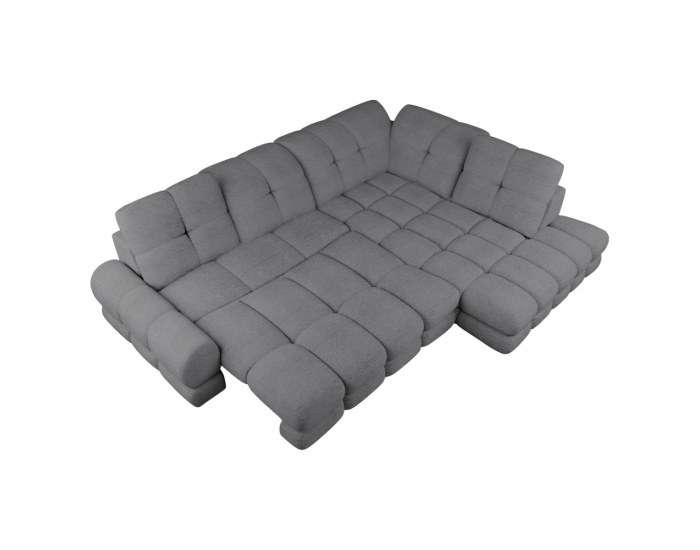 Rohová sedačka s rozkladom a úložným priestorom Tollo L Roh P - sivá