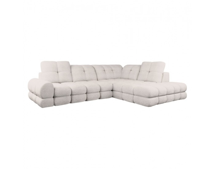 Rohová sedačka s rozkladom a úložným priestorom Tollo L Roh P - smotanová