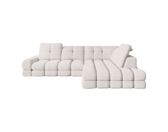 Rohová sedačka s rozkladom a úložným priestorom Tollo L Roh P - smotanová