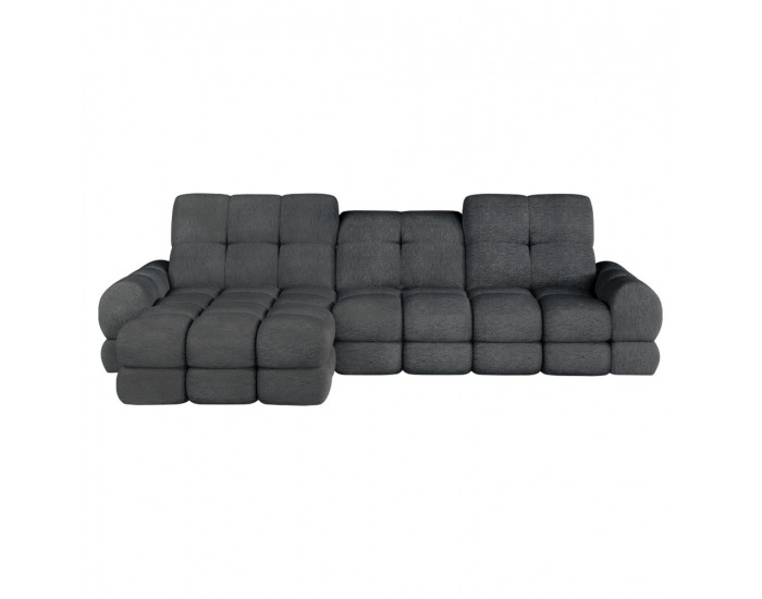 Rohová sedačka s rozkladom a úložným priestorom Tollo S Roh L - tmavosivá