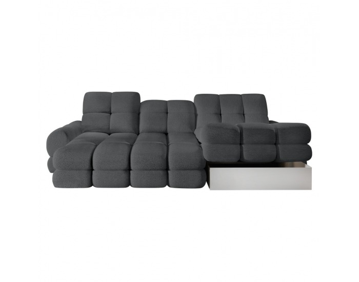 Rohová sedačka s rozkladom a úložným priestorom Tollo S Roh P - tmavosivá