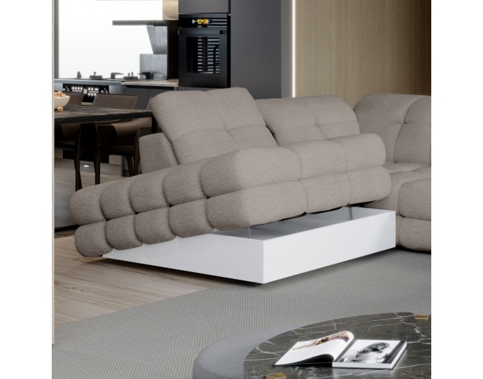 Rohová sedačka U s rozkladom a úložným priestorom Tollo XL Roh L - béžovosivá (taupe)