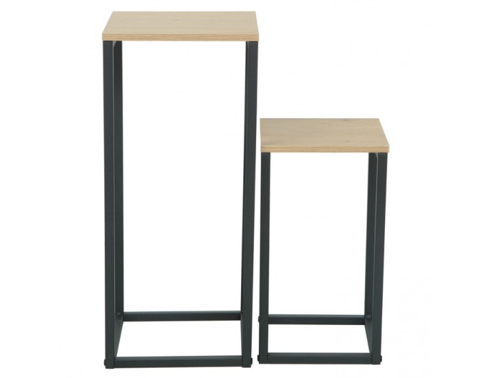 Príručný stolík (2 ks) Tolsos - dub / čierna