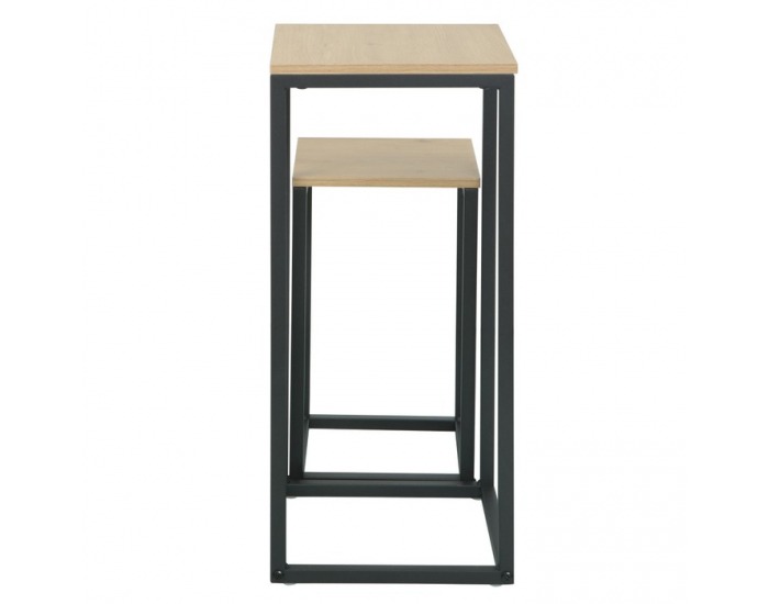 Príručný stolík (2 ks) Tolsos - dub / čierna