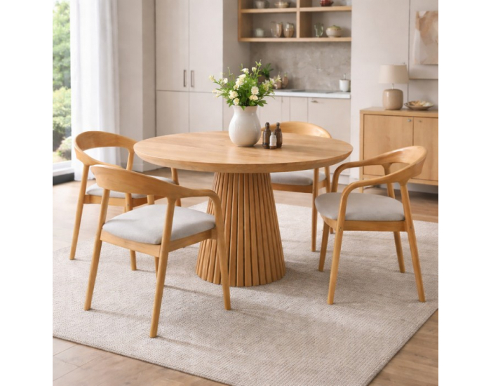 Jedálenská stolička Torol - prírodná / sivá