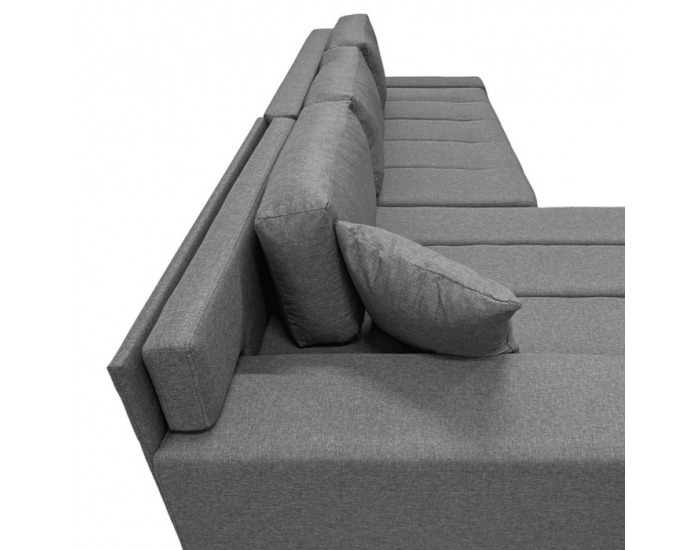 Rohová sedačka s rozkladom a úložným priestorom Toscania Roh L/P - sivá