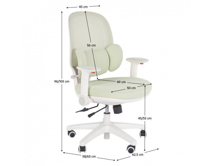 Detská stolička na kolieskach Tresa - zelená / biela