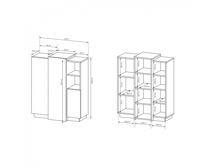 Trojdverová komoda Trio 3D - biela / dub craft zlatý