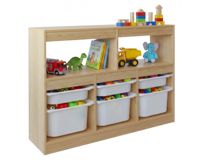 Organizér s úložnými boxami Trivix - dub / biela