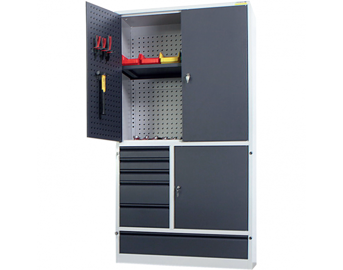 Dielenská servisná skriňa so zváranou konštrukciou TSS/HZ - svetlosivá / grafit