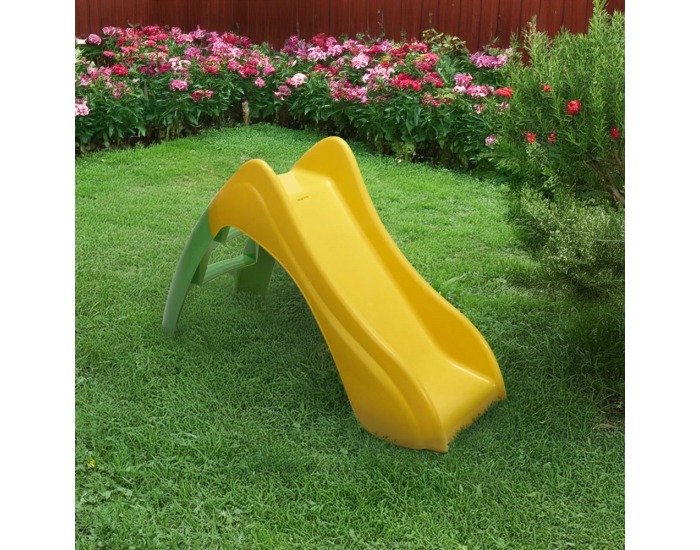 Detská záhradná šmykľavka Tuklo - zelená / žltá
