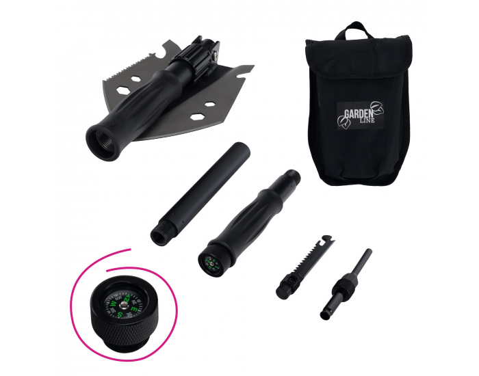 Multifunkčná skladacia lopata 9v1 Turan Typ 1 - čierna