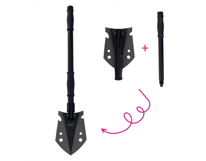 Multifunkčná skladacia lopata 9v1 Turan Typ 1 - čierna