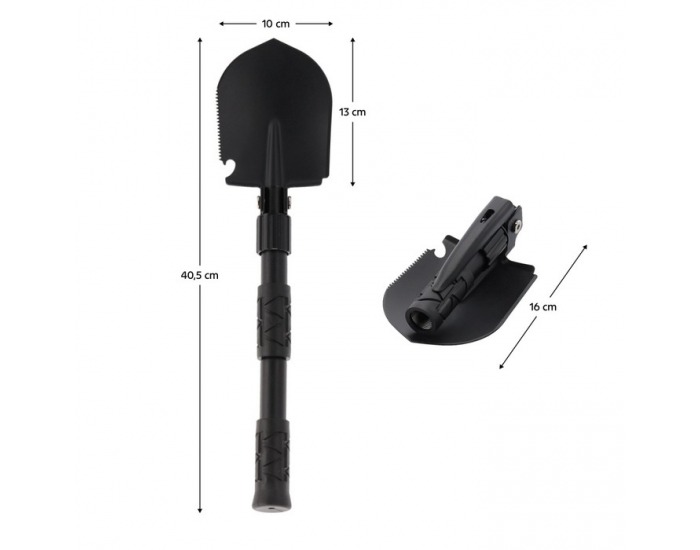 Multifunkčná skladacia lopata 5v1 Turan Typ 2 - čierna