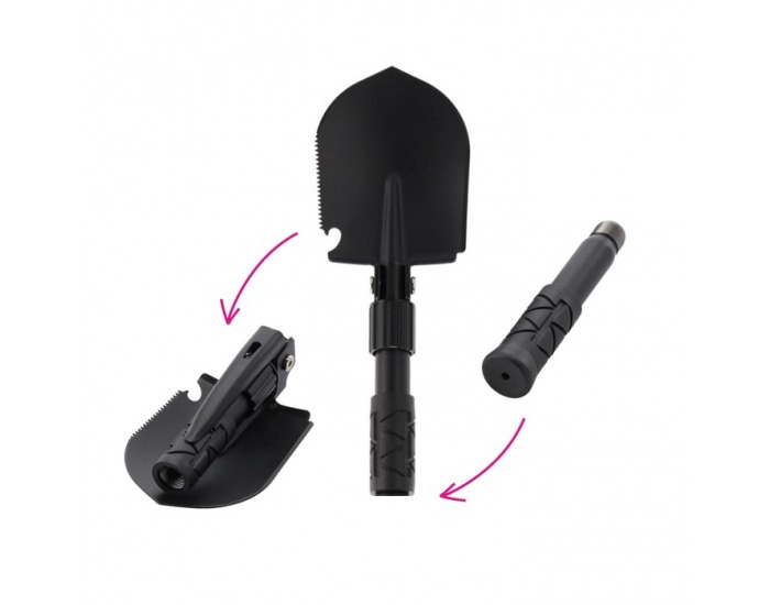 Multifunkčná skladacia lopata 5v1 Turan Typ 2 - čierna