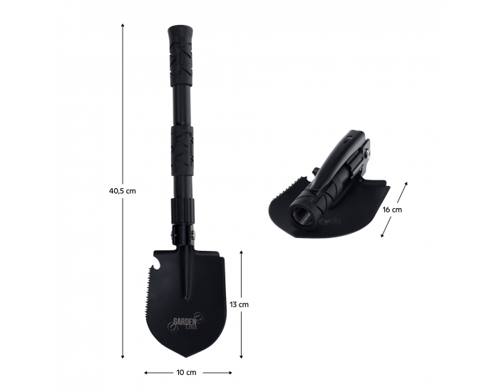 Multifunkčná skladacia lopata 5v1 Turan Typ 2 - čierna