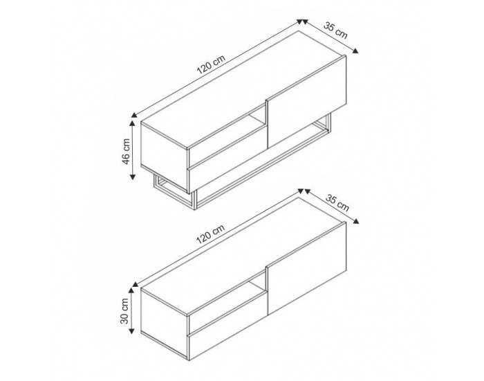 TV stolík Spring ERTVSZ 120 - biela