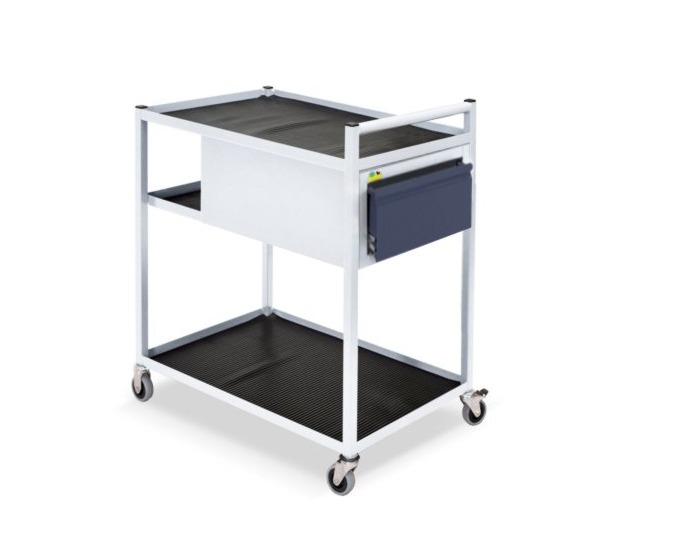 Mobilný servisný vozík na kolieskach TWS 02 - svetlosivá / grafit