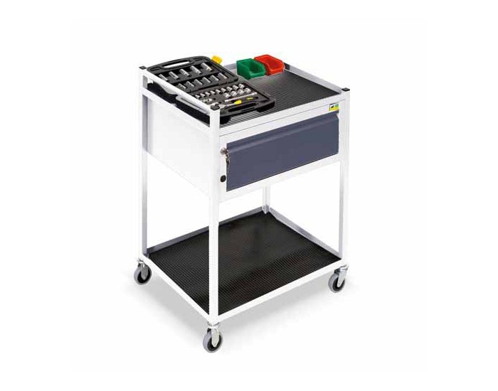 Mobilný servisný vozík na kolieskach TWS 06 - svetlosivá / grafit
