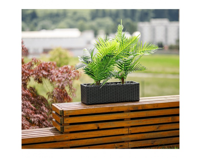 Ratanový kvetináč Tyrion - čierna