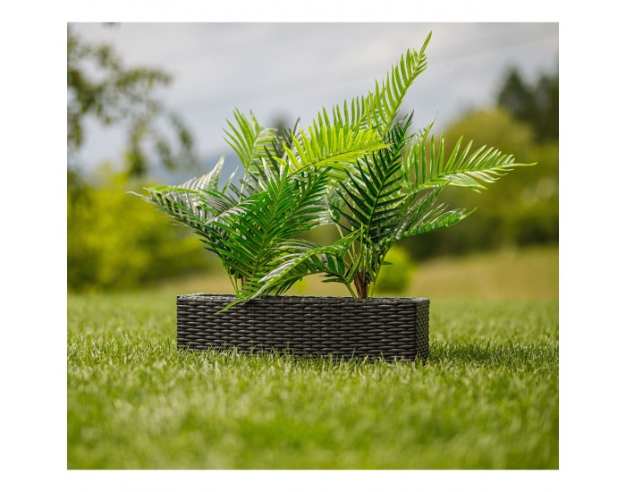 Ratanový kvetináč Tyrion - čierna