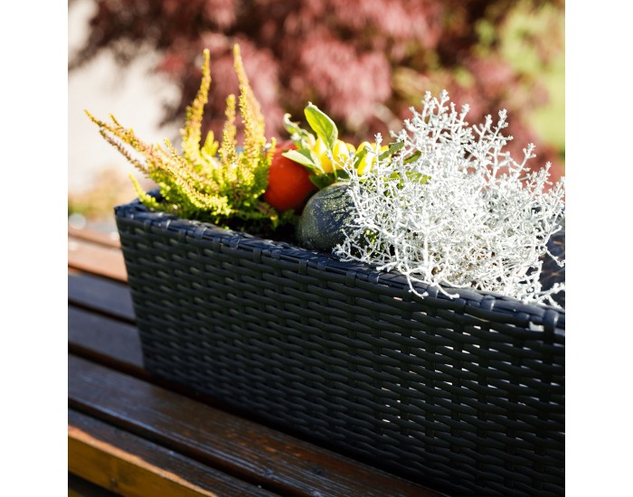 Ratanový kvetináč Tyrion - čierna